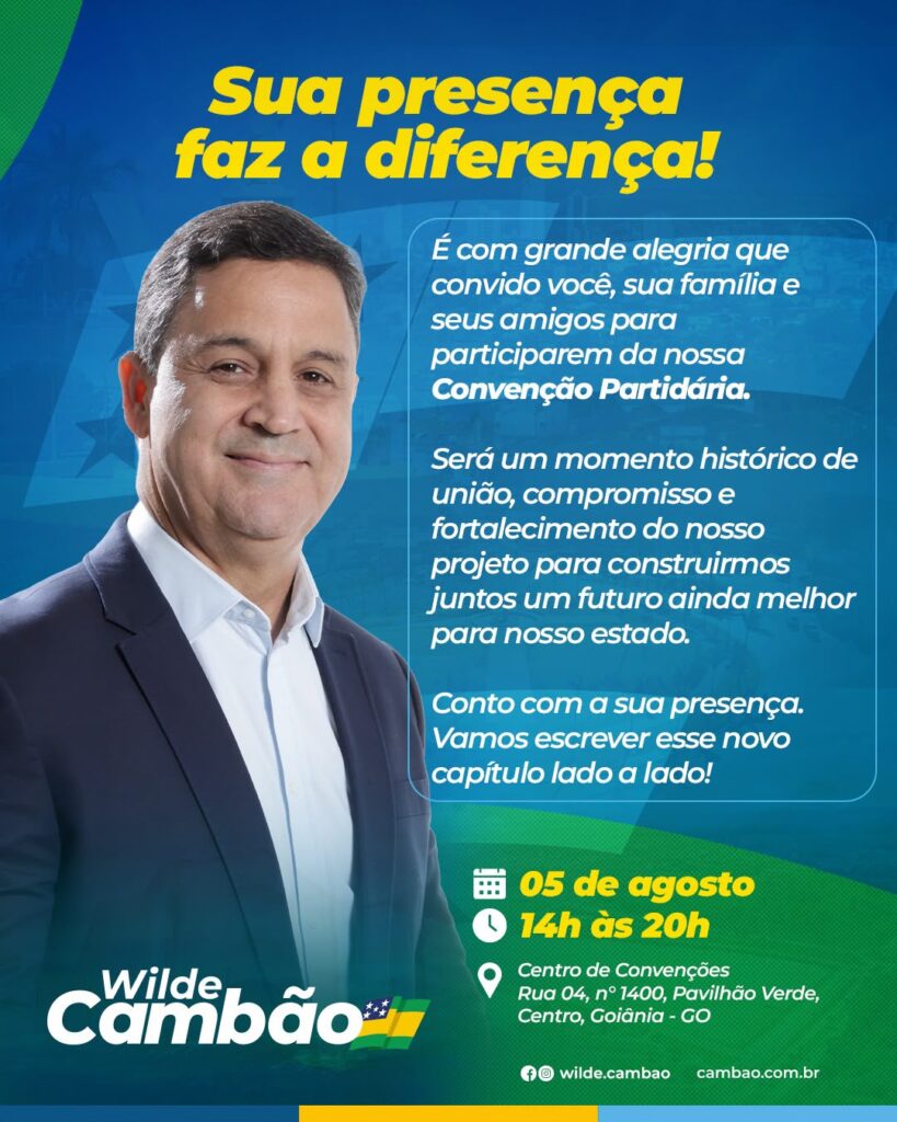 cambao-covencao-819x1024 Para Cristiano Coutinho, "Wilde Cambão chega à convenção do União Brasil goiano com força ampliada no Entorno e em Goiás"