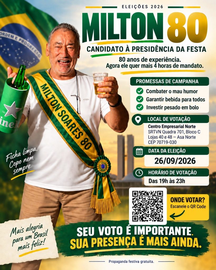 aniversario-do-Milton-819x1024 Bomba eleitoral - Milton Soares lança candidatura à presidência da festa. São 80 anos de experiência!